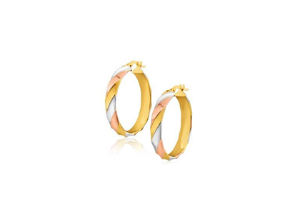 Three Tone Plated | Plain Hoop Earrings